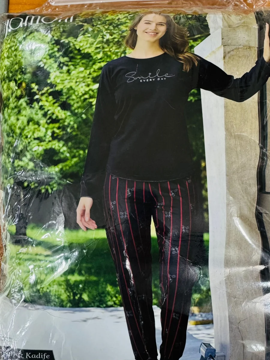 Kadife bayan pijama takımı